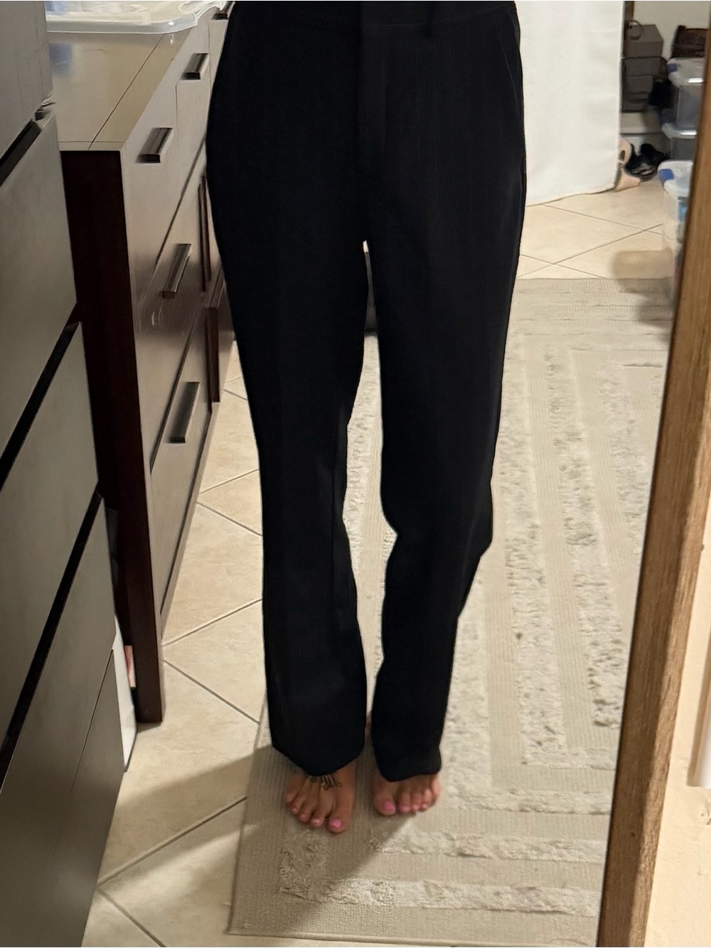 Mango Black Straight-Leg Women's Dress Pants